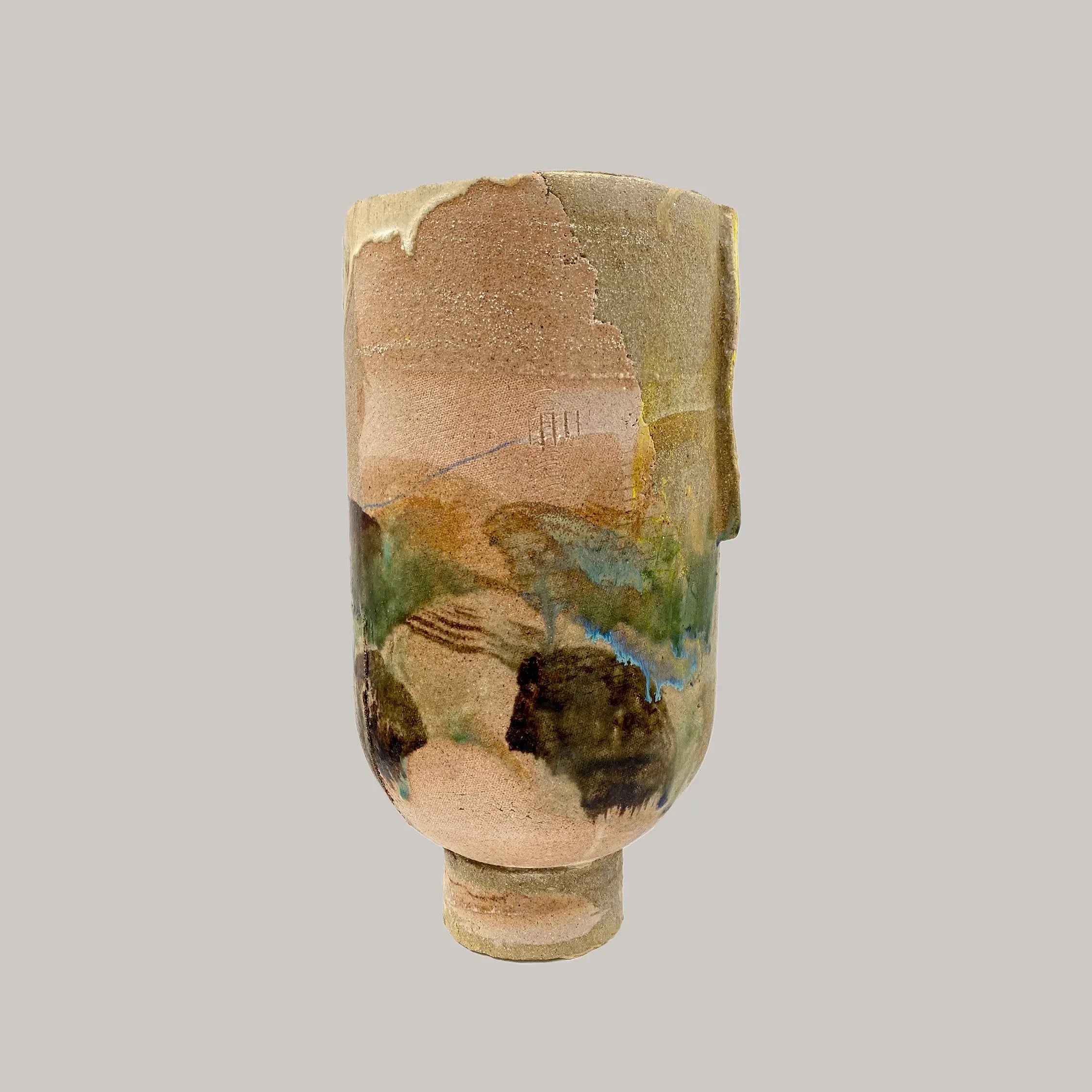 Etruscan Landscape Vases Pink & Tan