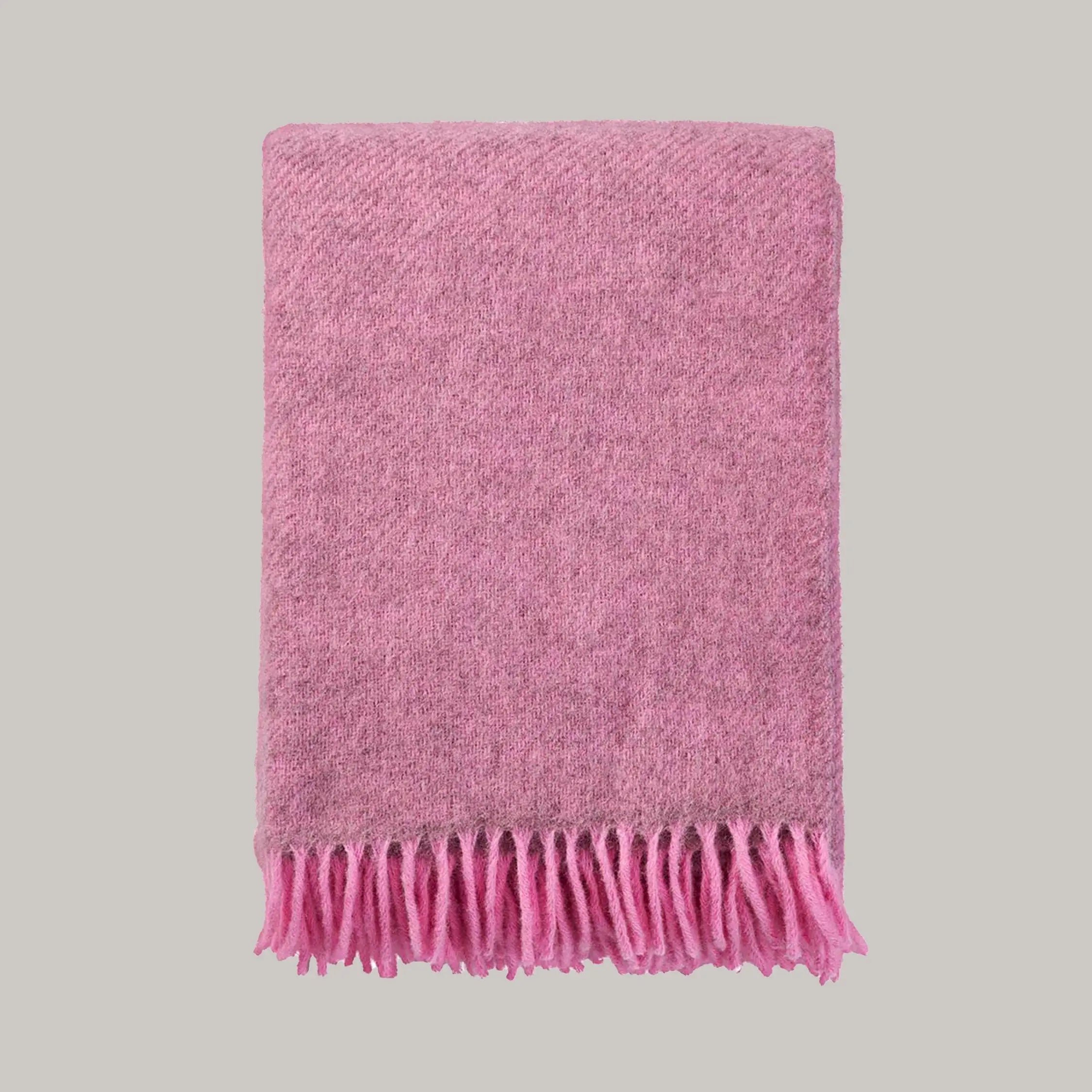 Soft Gotland Wool Throw - Pink & Tan