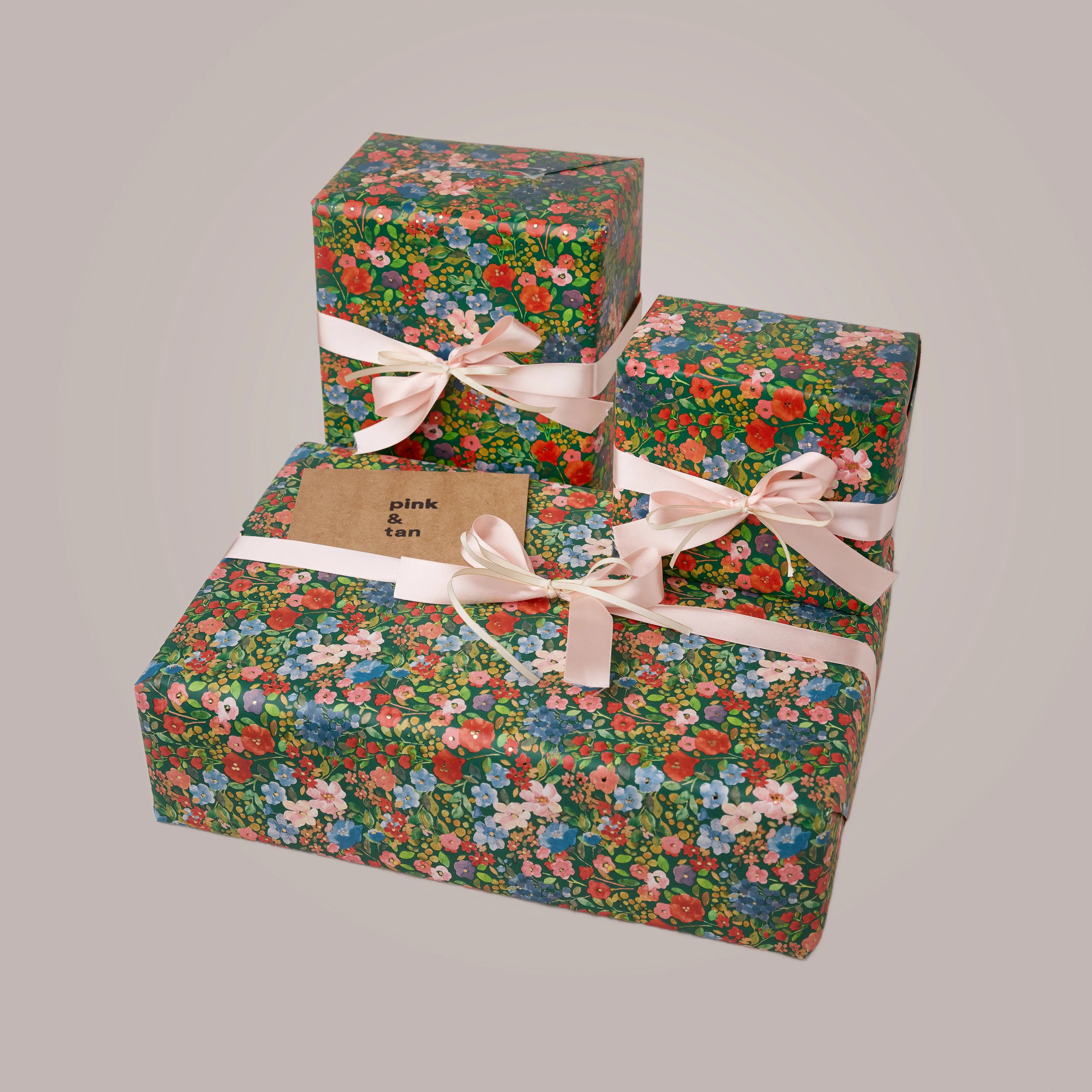 Gift Wrap Pink & Tan